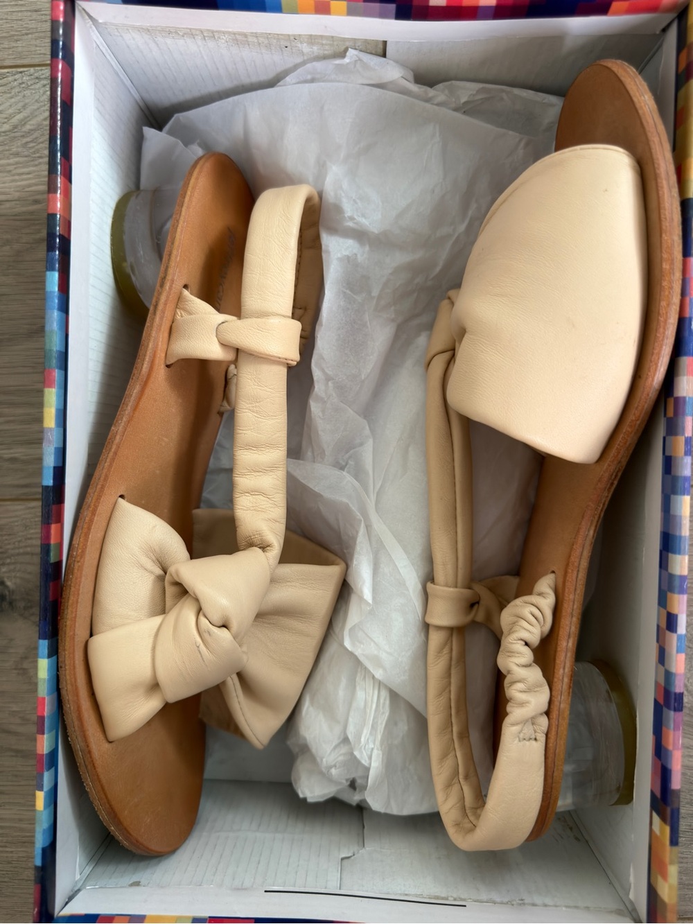 Jeffrey Campbell Cream Knot-Detail Slingback Sandals
